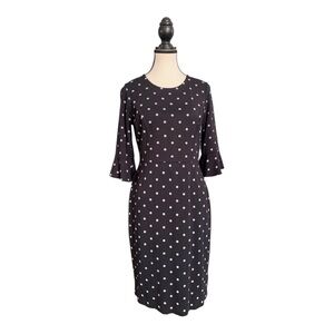 Old Navy Black with Purple Polka Dot Midi Dress